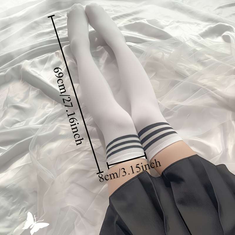 1 Pair Black Gray Wide Stripes  Socks