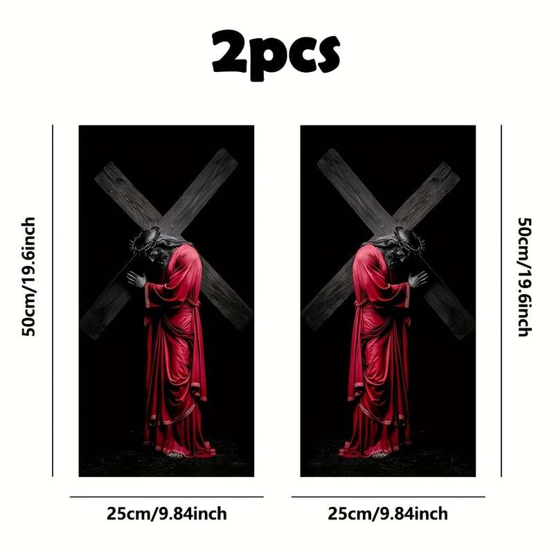 2pcs  25cm50cm Jesus Christian Themed Stickers