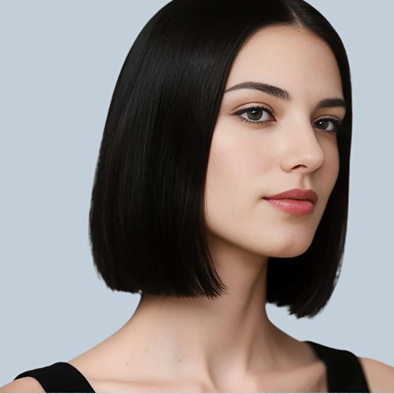 1Pc Black 30.48cm Fashion Design Wig
