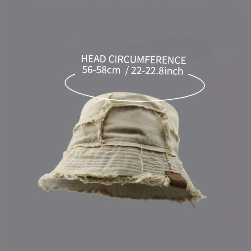 1pc Distressed Denim Bucket Hat Lightweight Sun-Protective Stylish Fisherman Cap for All Seaso