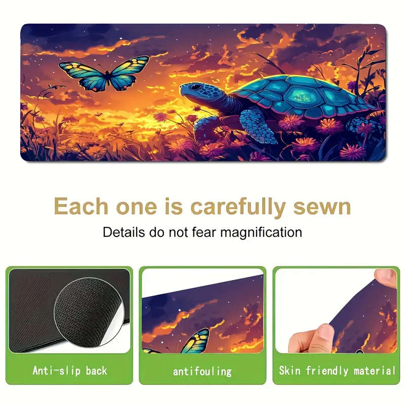 1pc 30x80cm Sea Turtle Butterfly Dreamy Dusk Mouse Pad Romantic Fantasy Fashionable