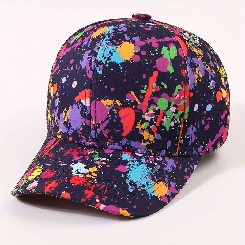 1pc Tie Dye Graffiti Baseball Cap Trendy Hip Hop Print Dad Hats Lightweight Adjustable Sports Hats