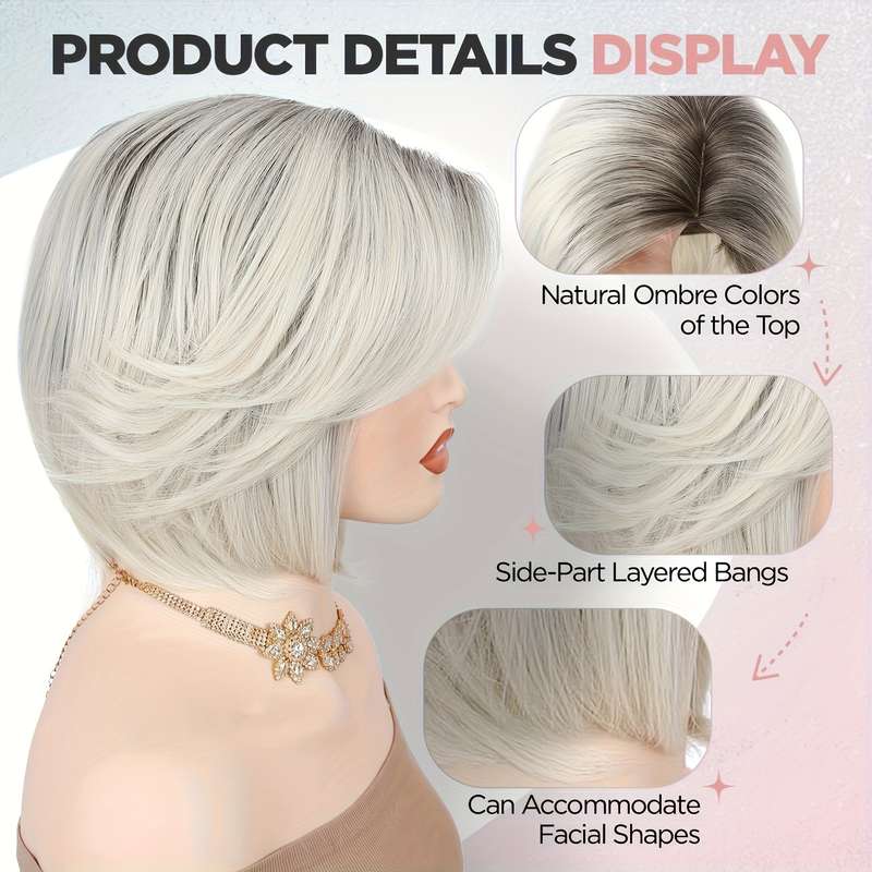 1Pc Ombre Blonde 30.48cm Fashion Design Wig