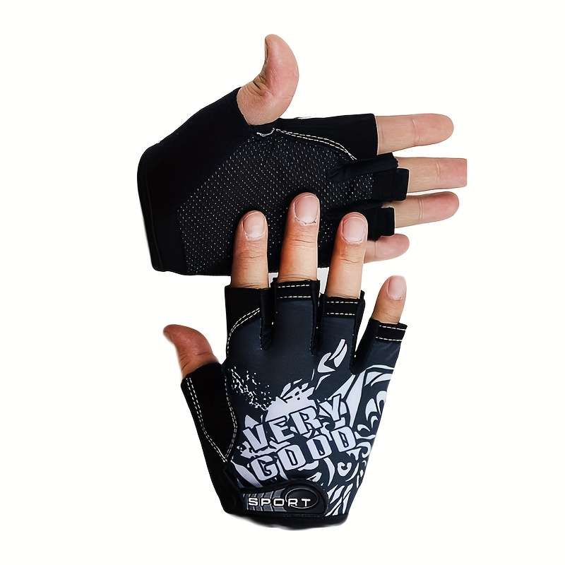 1 Pair Black Outdoor Sports Gloves
