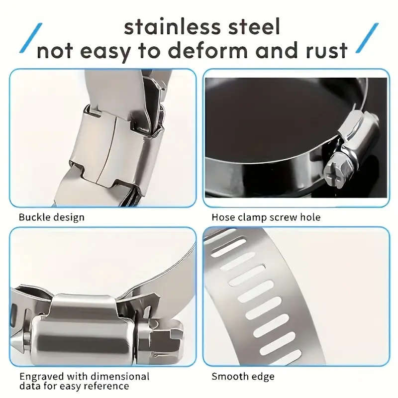 30-Piece Stainless Steel Adjustable Hose Clamp Set