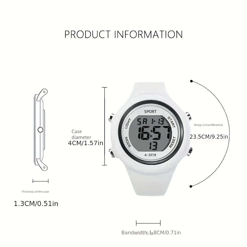 1pc Stylish Digital Watch with Ultra-HD Display Multifunctional Sports Casual Design for Students