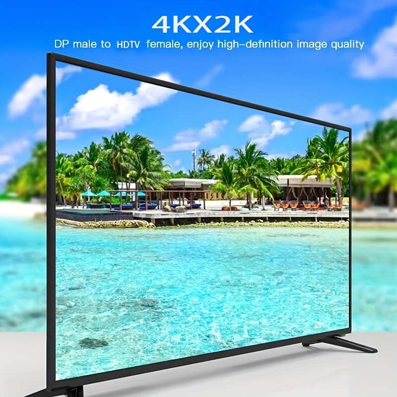 1pc 4K Ultra HD DP to HDTV Adapter Converter USB Type-A to HDTV Cable ABS Material No Batter