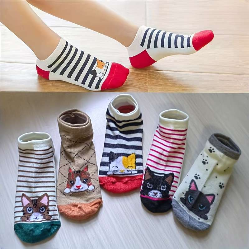 5 Pairs Mixed Colors One Size High Elastic Socks