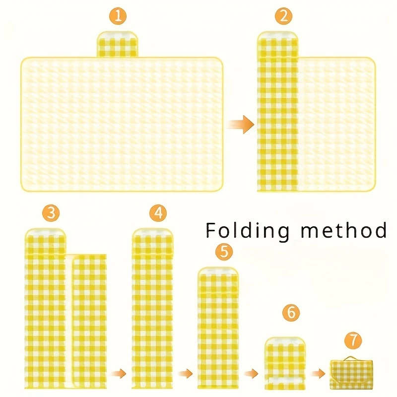 1pc Portable Waterproof Picnic Blanket Thick Moisture-Resistant Outdoor Camping Mat Foldable Picnic
