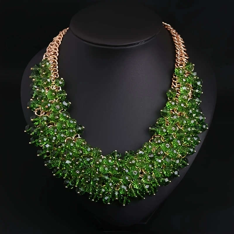 Vintage Bohemian Handmade Multi-layer Crystal Glass Necklace