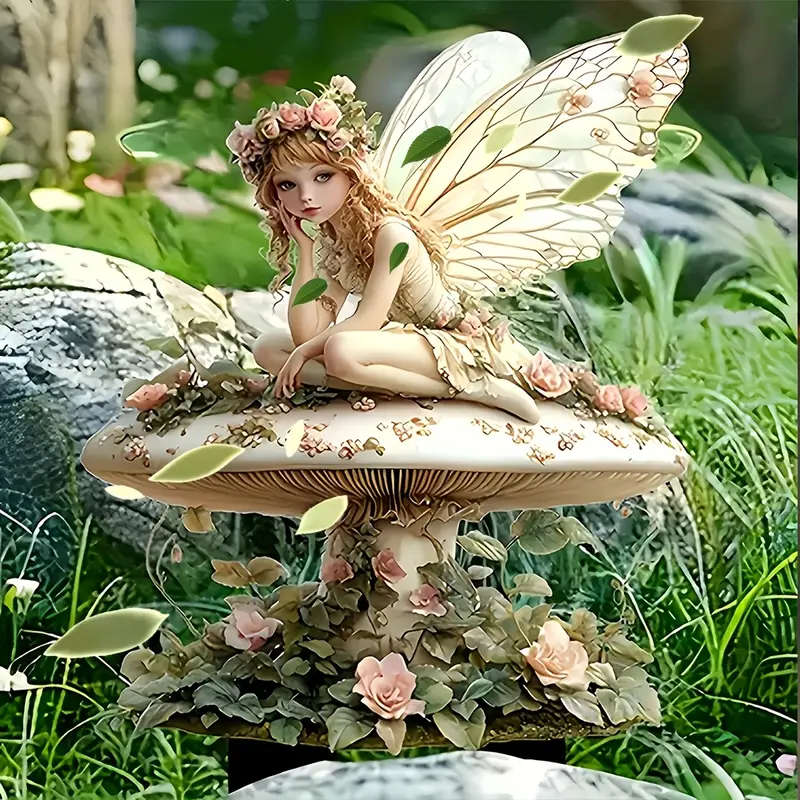 1pc Art Deco Floor-Mounted Acrylic Garden Card Arrangement Romantic Boho Style 2D Flat Non-3D Charmi