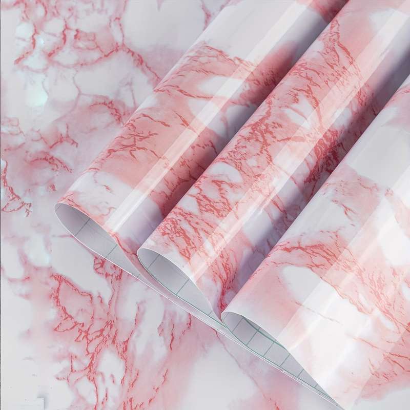 1PC Wall StickersPink Marble Pattern45x153cm