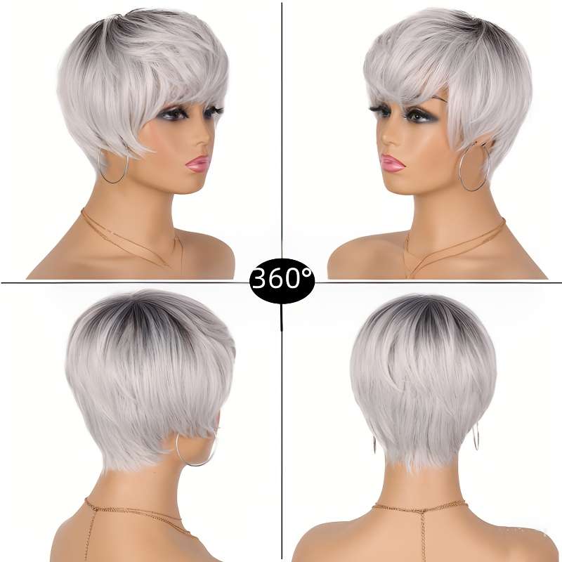 1Pc Ombre Gray 15.24cm Fashion Design Wig