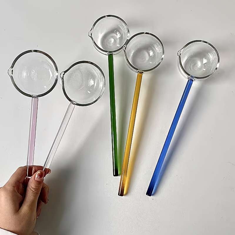 1pc Glass Dessert Spoon High Borosilicate Glass Soup Ladle Heat Resistant Cooking Utensils Suit