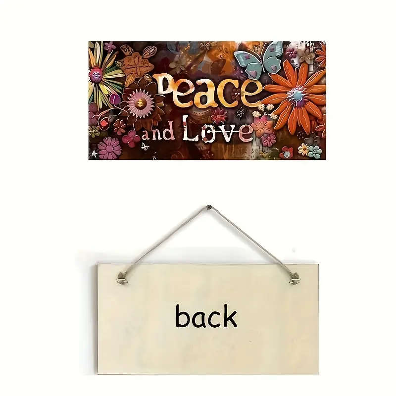 1pc Charming Peace Love Wooden Home Decor Sign Perfect Holiday Gift for Friends and Family Easy Hang