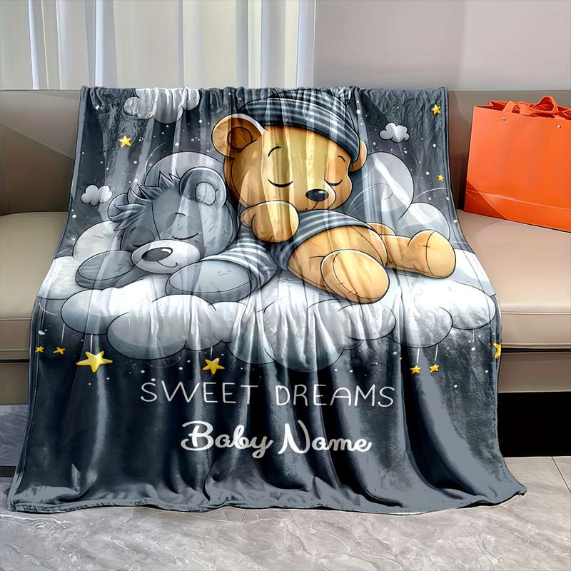 1ps Blanket Color Little Rabbit Yellow size 150cmx200cm