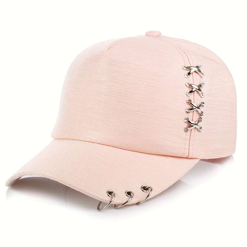 1pc Korean version of four seasons metal cross iron ring duckbill baseball cap men and women fashio