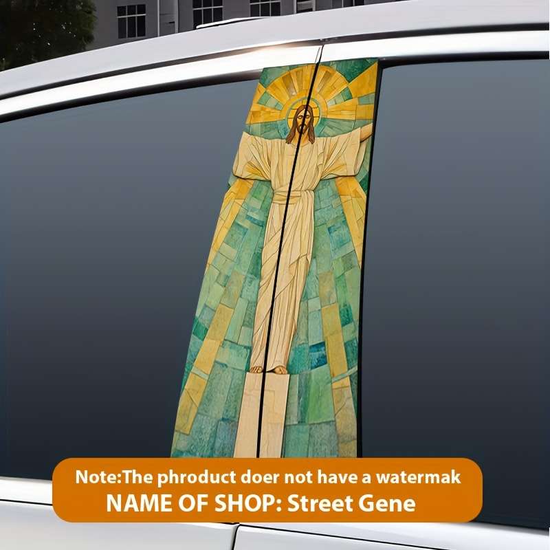 Luxury 2PCS Set   Left And Righ Jesus Christian Themed Stickers