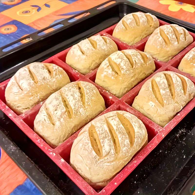 1pc Durable Versatile 9-Cavity Silicone Mini Loaf Pan Perfect for Baking Cakes Breads Meatloaf