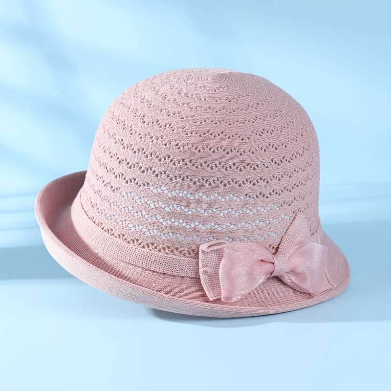 1pc Elegant Women'S Fedora Sun Hat Stylish Versatile Sun Protection Polyester Hand-Washable