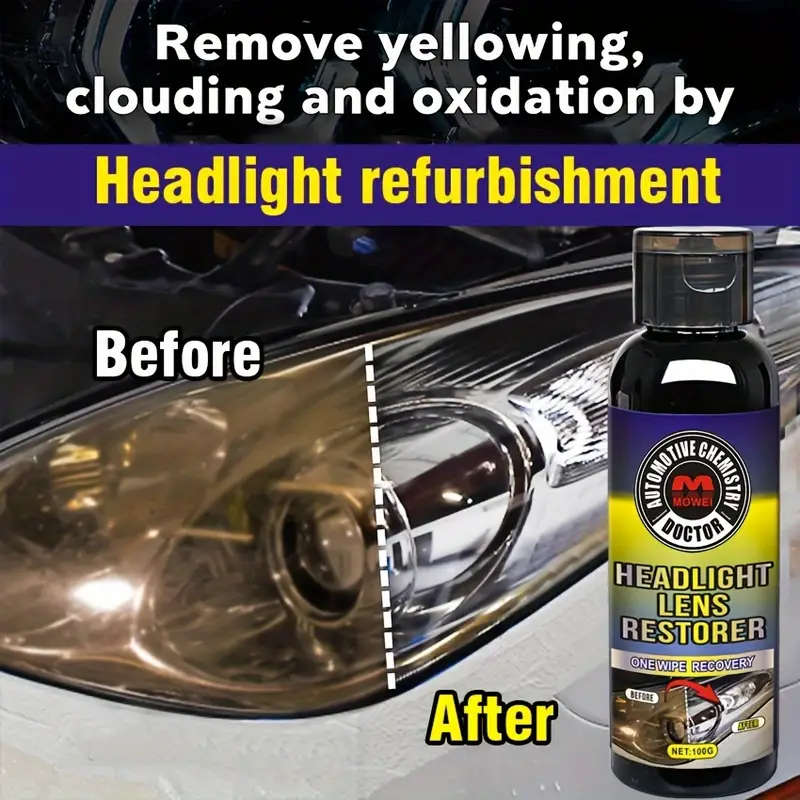 Car Headlight Restoration Cream Brightens Cleans Yellowed Lamps for Enhanced Visibility