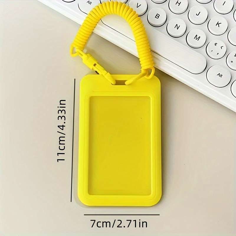 1pc Men's Sleek Black Card Holder with Elastic Cord Durable Plastic Casual Style