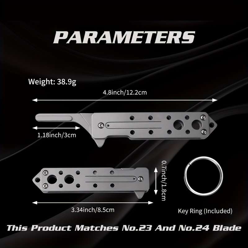 1pc Stainless Steel EDC Keychain Folding Utility Knife Graftable 20-24# Compact Multi-