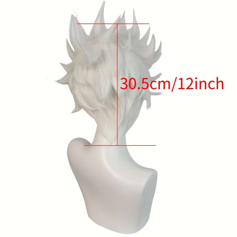 1Pc White 30.48cm Fashion Design Wig
