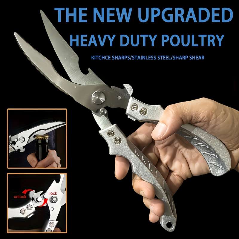 1pc One Heavy Duty Kitchen Scissors High Quality Stainless Steel Large Chicken Bone Scissors Shar