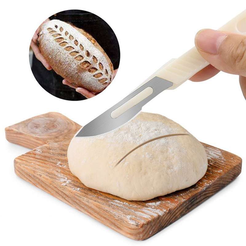 1pc Stainless Steel Bread Knife with Serrated Edge Perfect for Baking Carbon Steel Blade Food-S
