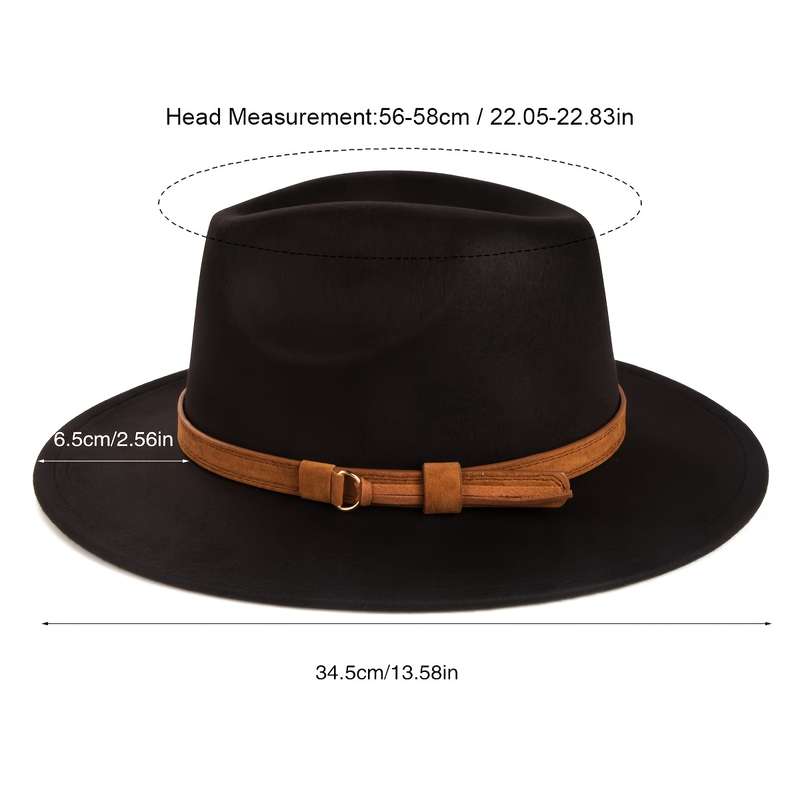 1pc Fashion Retro Top Hat Simple Wide Brim Jazz Hat