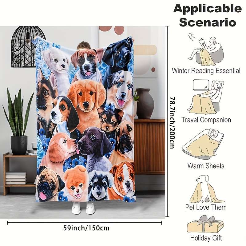 1ps Blanket Color Blue Dog size 130150cm