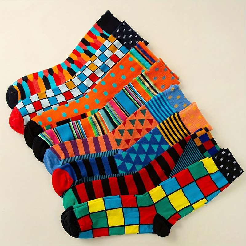 5 Pairs Mixed Color Random Pack One Size High Elastic Socks