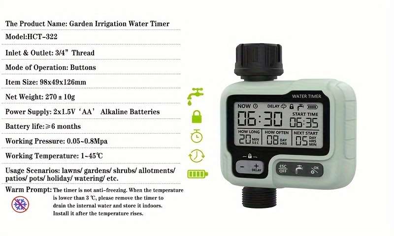 1Pc Automatic Water Timer Irrigation Machine Intelligent Sprinkler
