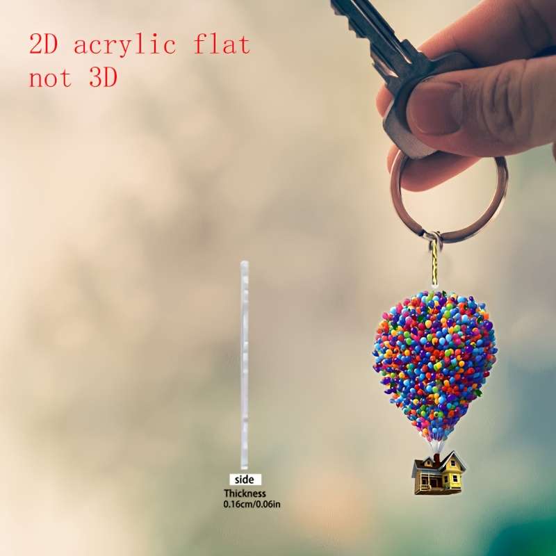 1pc 2D Flat  Acrylic Car Air Freshener Vibrant Balloon House Design Ideal for Car Interiors P