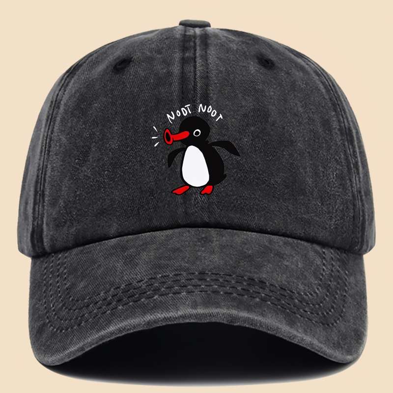 1pc NOOT Baseball Cap with a Unisex Fun Print of Pingu And Pinga a Curved-Brim Hat Suitable for Al