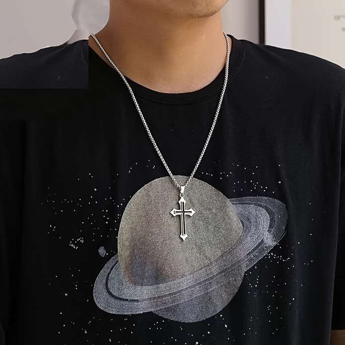 1 Piece Silvery Grey Jesus Theme Pendant