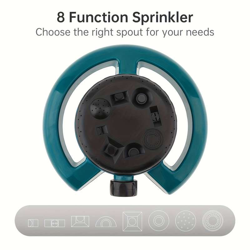1Pc Round Sprinkler8 Function Automatic Garden Lawn Sprinkler