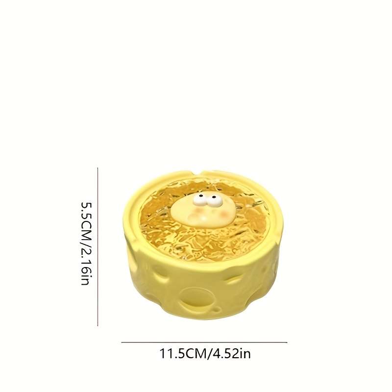 1pc Creative Fun Cheese Ceramic Ashtray with lid soot does not fly can be used for decoration su
