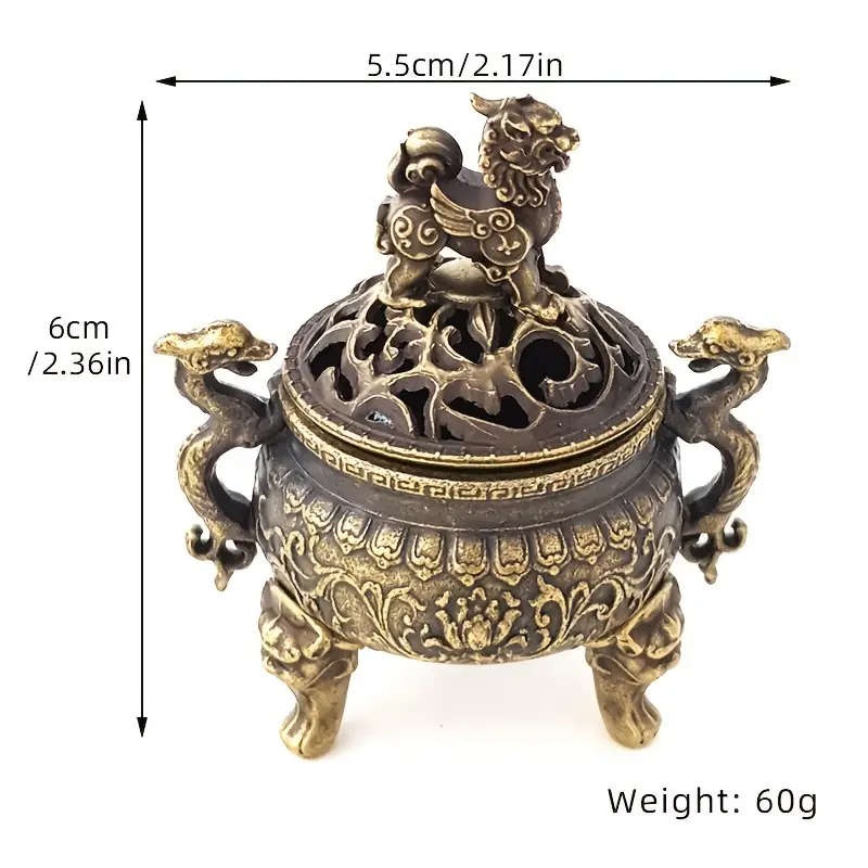 1 x Vintage Metal Kirin Incense Burner