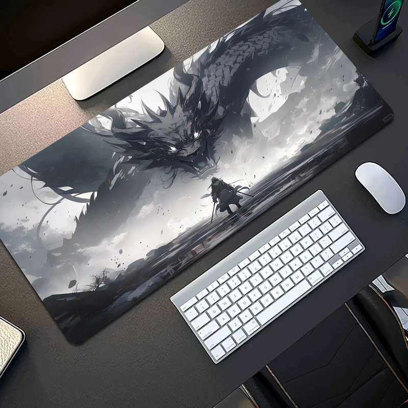 1pc 30x80cm Dragon Duel Gaming Desk Mat Washable Non-Slip Rubber Mouse Pad