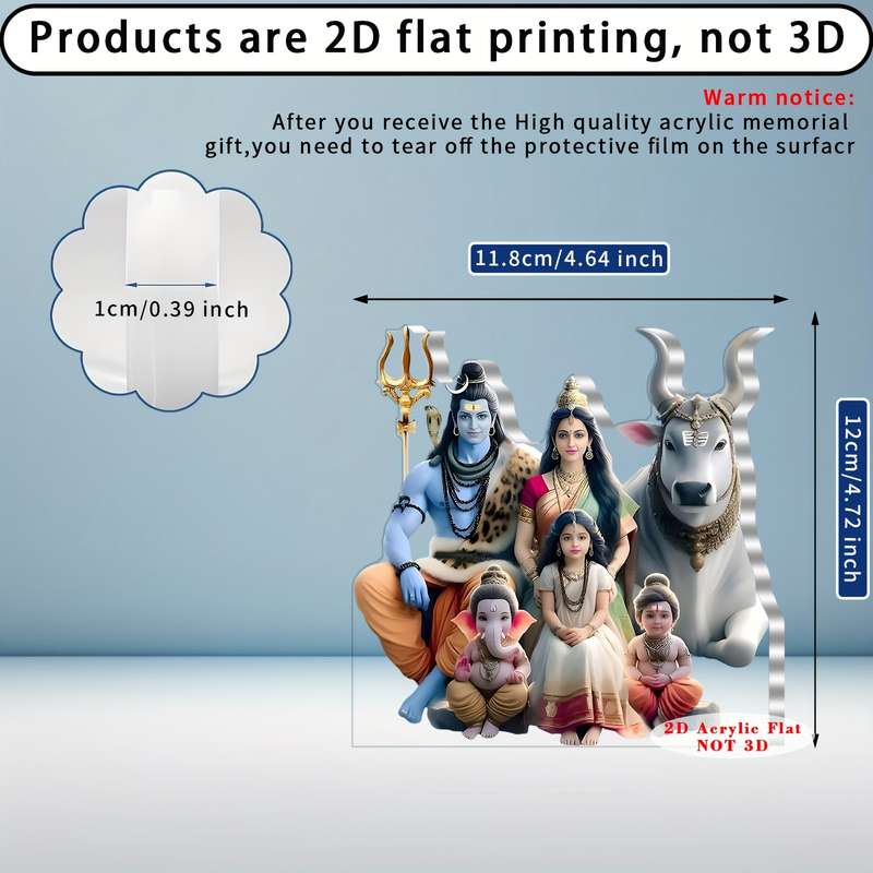 1pc 2D Flat   Acrylic Decorative Sign Bohemian Style Indian God Ornament Suitable for Home and
