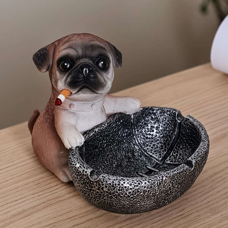 1pc Art Deco Resin Ashtray Creative Cartoon Dog Design Irregular Shape Decorative Home Office Access