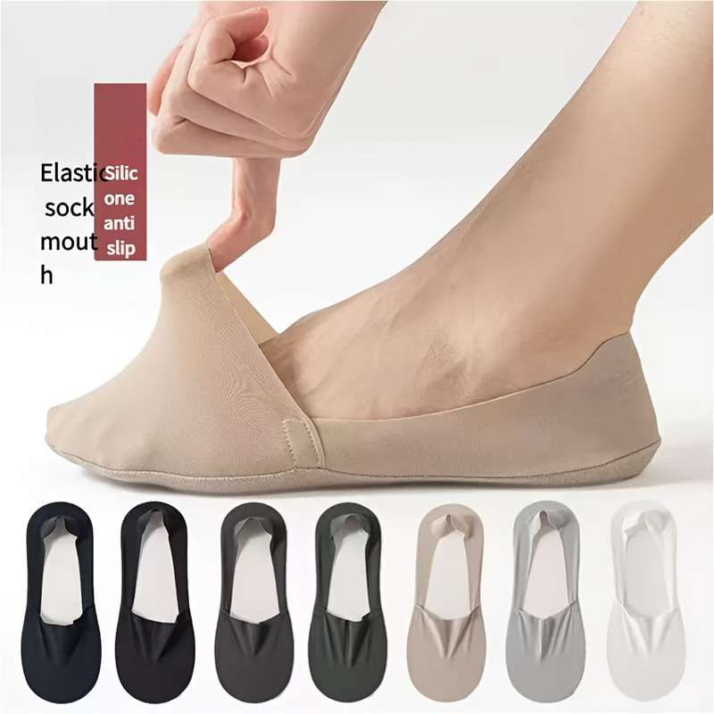 5 Pairs Light Grey One Size High Elastic Socks