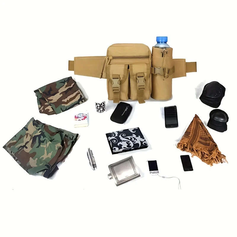 1pc Outdoor Sports Waist Pack Water Bottle Holder Multifunctional Travel Mountaineering Backpack Out