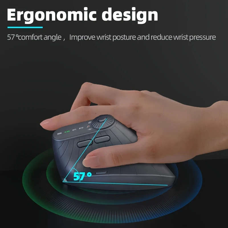 Vertical Gaming Mouse With Function Adjustment Knob