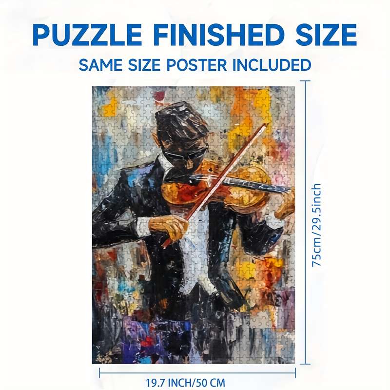 1000pcs Violinist Puzzle Vibrant Wooden Jigsaw with Realistic Musician Design Idea