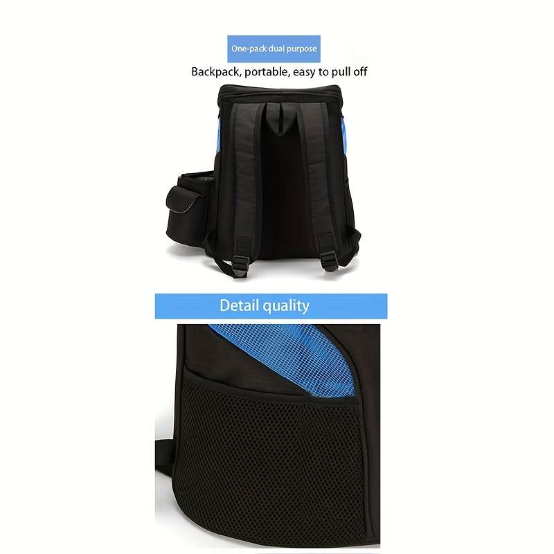 1pc Black With Bluesize S Pet Bag