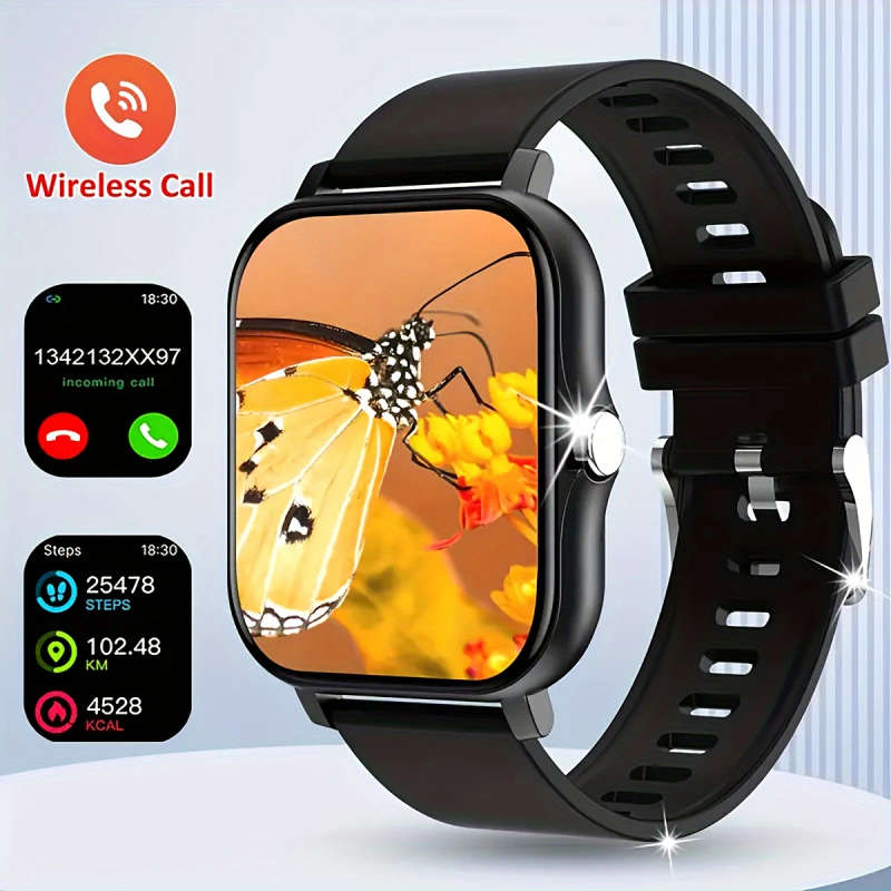 1pc 1.83-inch HD Full Screen Touch Men's and Women's Sports Smart Watch Make Answer Calls Step Count