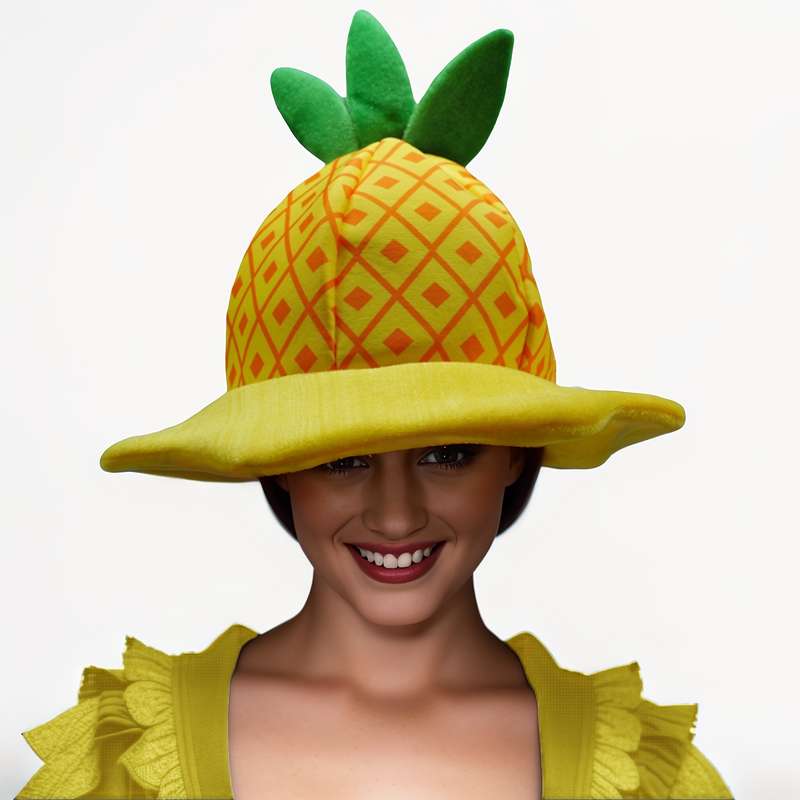 1pc Novelty Pineapple Party Hat Polyester Fabric Machine Washable Featherless No Electricit